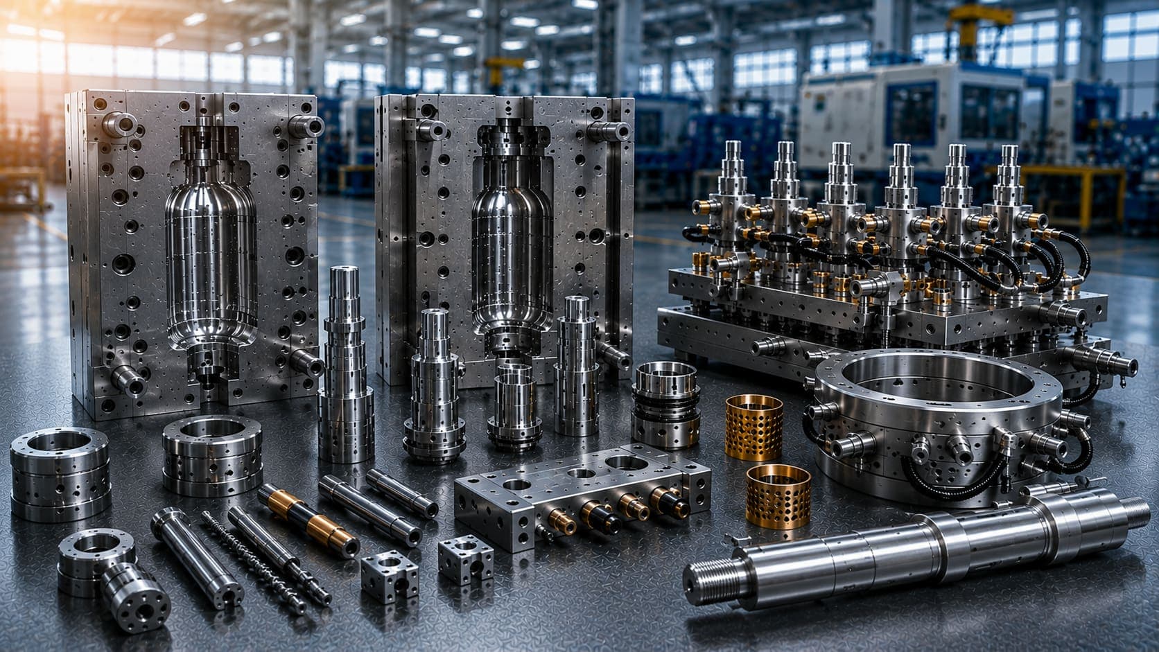 Mould parts and tooling for PET bottle production